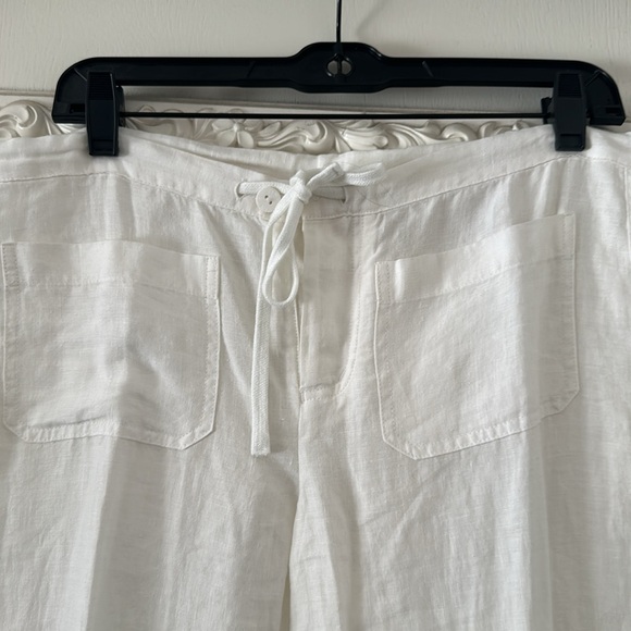 BNWT VINCE WHITE LINEN PANTS - Picture 2 of 6